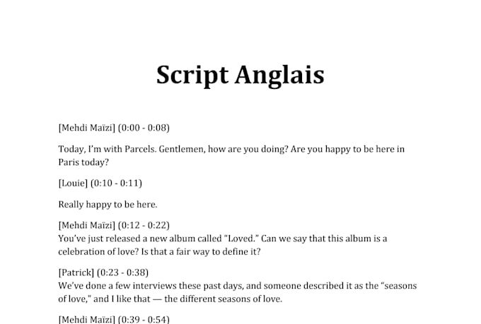 transcribe french audio into subtitles and ready to publish text